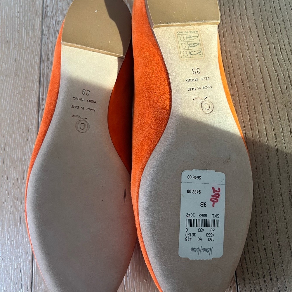 Alexander McQueen Orange Embroidered Flats, Sz.39 - Picture 3 of 12